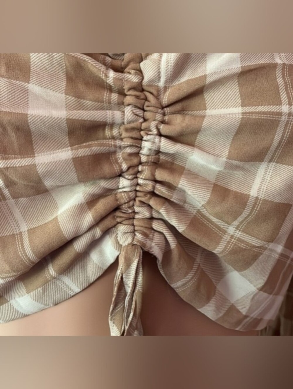 Like New! FN 2 PC Plaid Ruched Front Ruffle Hem Set - Picture 10 of 12